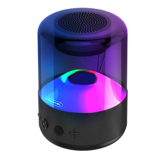 Bezdrátový přenosný reproduktor Somostel Bluetooth BT 5.0 H210 LED RGB AUX TF černý