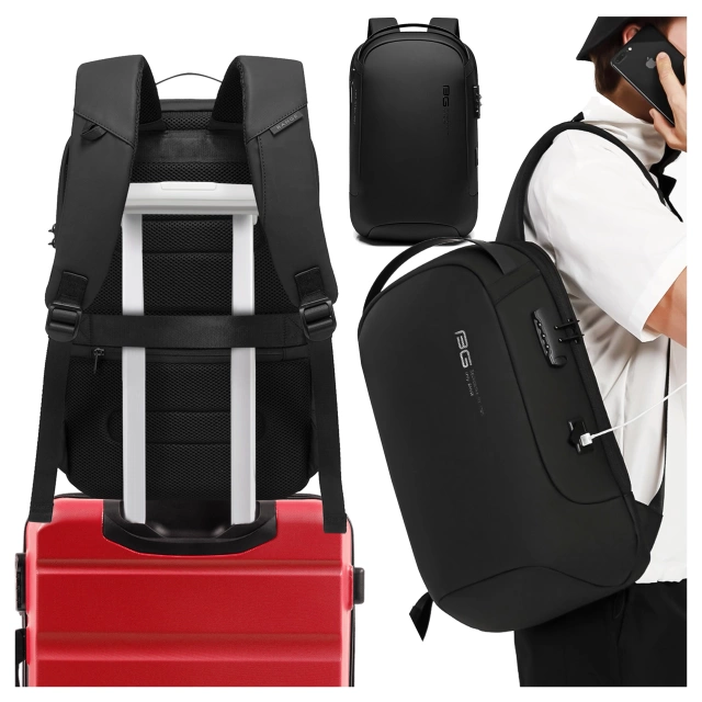 Bange Waterproof Backpack for Laptop 15.6" City Travel 45x30x16 cm for Work Airplane Men's Women's with USB Port Black