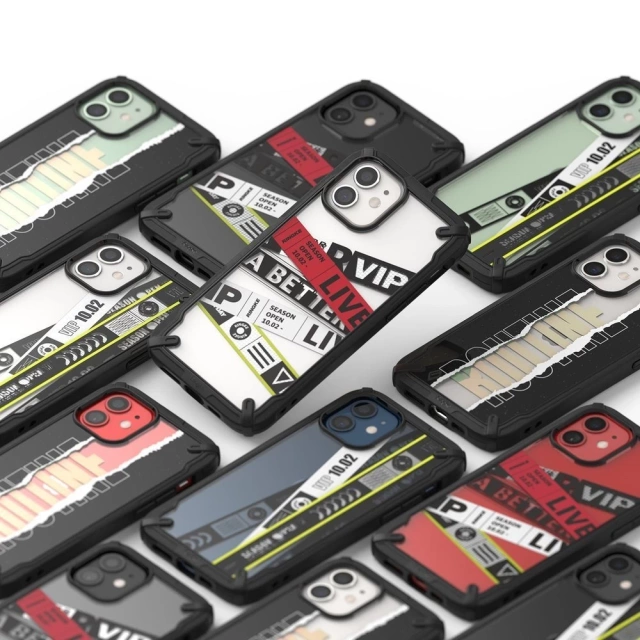 Ringke Fusion X Design pouzdro obrněný kryt s rámečkem pro iPhone 12 mini černý (Routine) (XDAP0020)