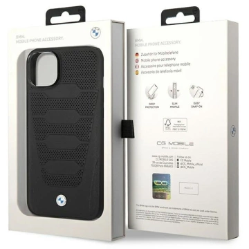 BMW BMHCP14S22RPSK Phone Case for Apple iPhone 14 6.1" black/black Leather Seats Pattern