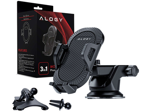 Alogy 3-in-1-Autotelefonhalter für die Windschutzscheibe, das Armaturenbrett, den Cockpit-Organizer