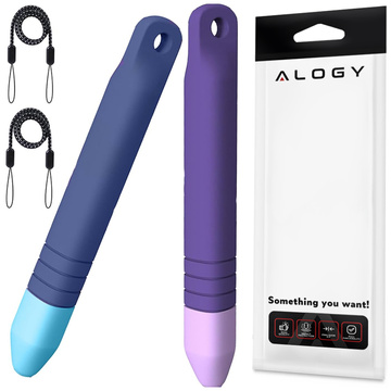 2x Alogy Stylus Pen Capacitive Touchscreen for Tablet Phone Screens for Kids 10cm Purple and Blue