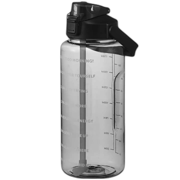 Пляшка велика, поїлка Alogy MotivHydro Мотиваційна мірна чашка 2л 2000мл Чорний
