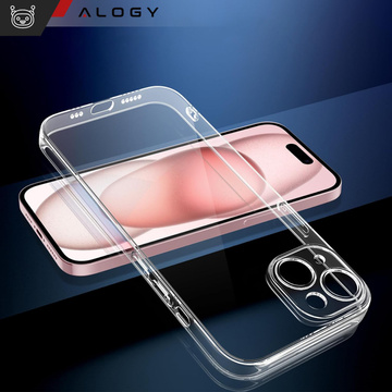 Puzdro na iPhone 15 Plus Puzdro Silikónové Priehľadná ochrana fotoaparátu Chránič objektívu Alogy Slim