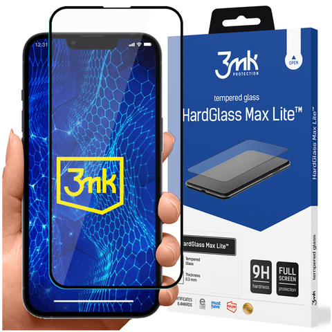 Загартоване скло для iPhone 13/ 13 Pro/ 14 3mk HardGlass Max Lite™ 9H на весь екран