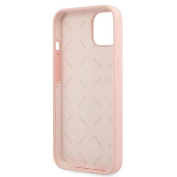 Guess GUHCP13SLS4GWPI iPhone 13 mini 5,4" różowy/ružové pevné puzdro Silikónové 4G logo