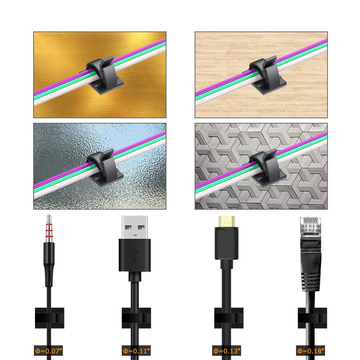 Самоклеючі затискачі x100 Настільний органайзер для кабелю Органайзери для кабелю Шнури для настільного столу 3M Alogy Tape [100шт]