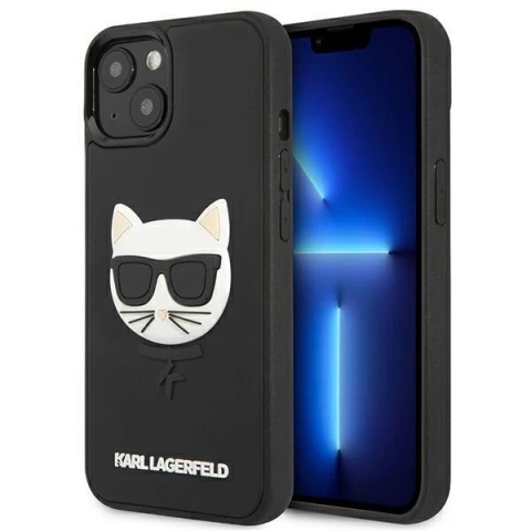 Karl Lagerfeld KLHCP13SCH3DBK 13 mini 5,4" czarny/чорний твердий чохол 3D Rubber Choupette