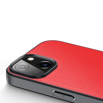 Dux Ducis Fino case cover covered with nylon material iPhone 14 red