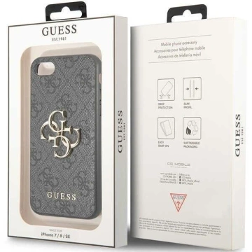 Guess phone case for iPhone 7/8/SE 2020 / SE 2022 grey/grey hardcase 4G Big Metal Logo