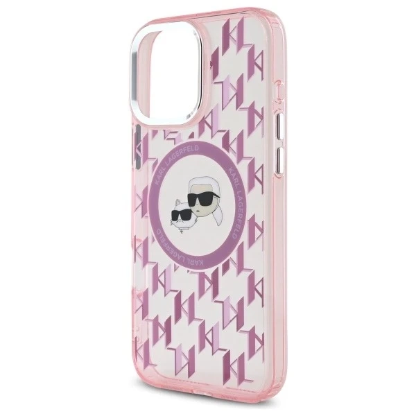 Karl Lagerfeld iPhone 16 Pro Max 6.9" Case Pink MagSafe IML Monogram Karl