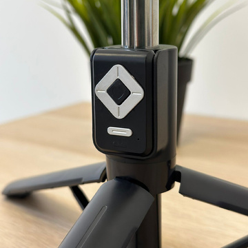 Držiak telefónu na selfie tyč Statív Ring LED Statív s diaľkovým ovládaním Bluetooth čierny