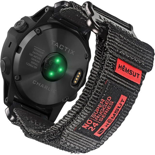 Nylonový pásek pro Garmin Fenix 5x 6x 7x Pro 26mm Nylon Band Sport Black