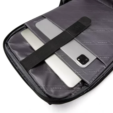 Bange wasserdichter Rucksack für 15,6-Zoll-Laptop, Stadtreisender, 45 x 30 x 16 cm, für Arbeit, Flugzeug, Herren, Damen, mit USB-Anschluss Schwarz
