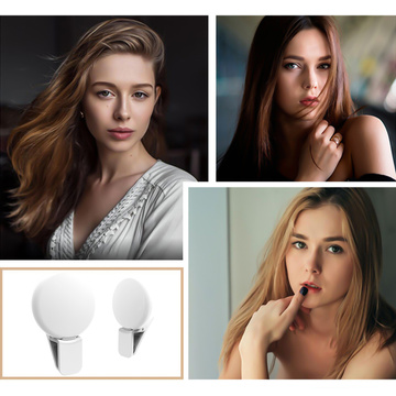 Alogy Mini Selfie Ring LED Light Clip for phone recording with a clip White