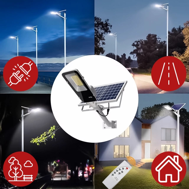 Lampa solarna Uliczna 1600W LED wodoodporna IP65 ścienna Alogy SolarBright 6000mAh do domu elewacyjna światło