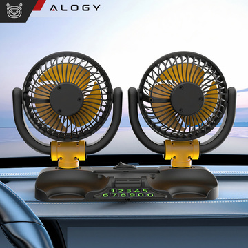 Dvojitý ventilátor do kokpitu, nastaviteľný, tichý, do zapaľovača cigariet pre Alogy Car 12V Black