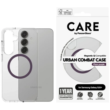 Etui do Samsung Galaxy S25+ CARE by PanzerGlass Urban Combat Case Purple Qi