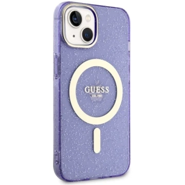 Etui Guess GUHMP14SHCMCGU pro iPhone 14 6,1" pevný obal Glitter Gold MagSafe