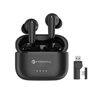 Forcell Super Clear Calls ANC ENC Dongle Schwarz Kabellose In-Ear-Kopfhörer