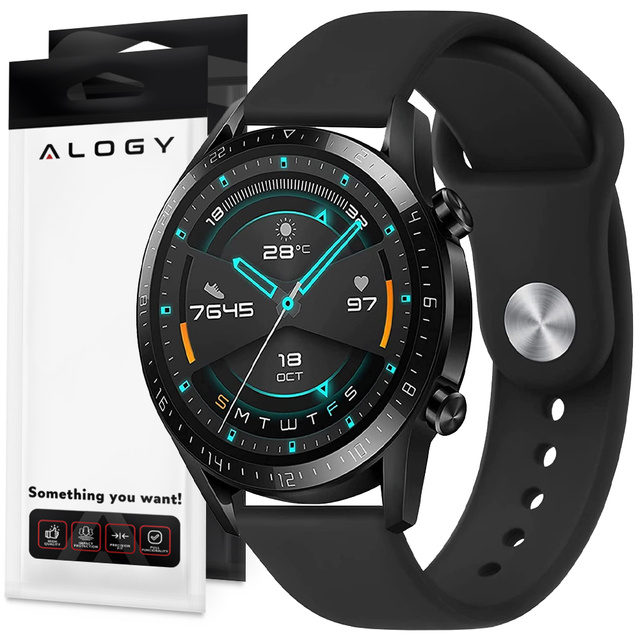 Universal strap Sport Alogy Strap for smartwatch 20mm Black