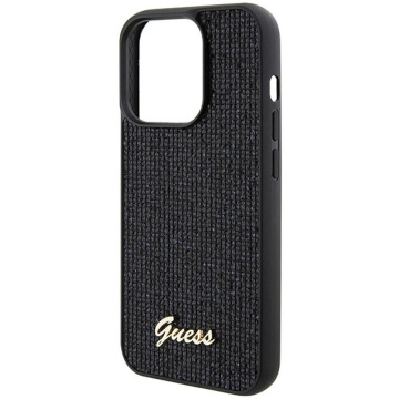 Originálne puzdro GUESS Hardcase GUHCP15LPMSDGSK pre iPhone 15 PLUS (Disco Script Metal / čierne)