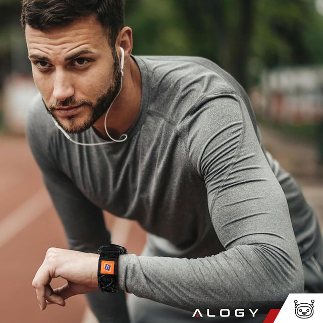 Nylonband für Garmin Fenix 5x / 6x / 7x / Pro / Descent / Tactix / Enduro (26 mm) Alogy Nylonband Schwarz