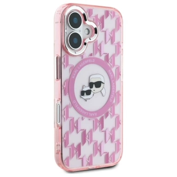 Чохол Karl Lagerfeld для iPhone 16 6.1" Pink MagSafe IML Monogram Karl