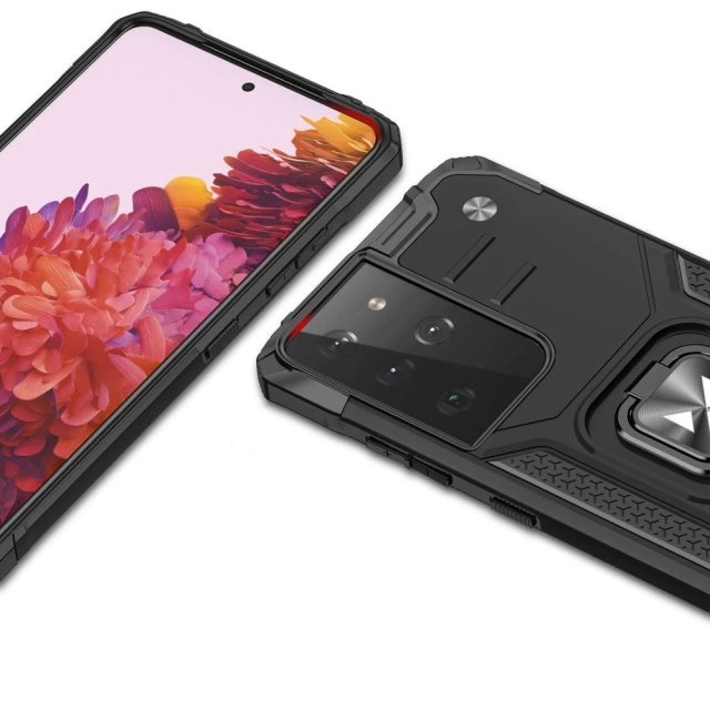 Wozinsky Ring Armor міцний гібридний чохол магнітний тримач для Samsung Galaxy S22 Ultra червоний