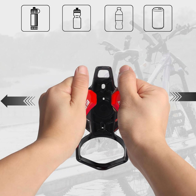 Water bottle basket, drink, water bottle, bicycle holder, universal water bottle holder, with space for Airtag, Black and red