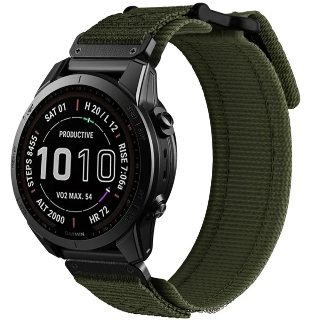 Nylon Strap for Garmin Fenix 3 / 5x / 3hr / 5x plus / 6x / 6x pro / 7x Military Green