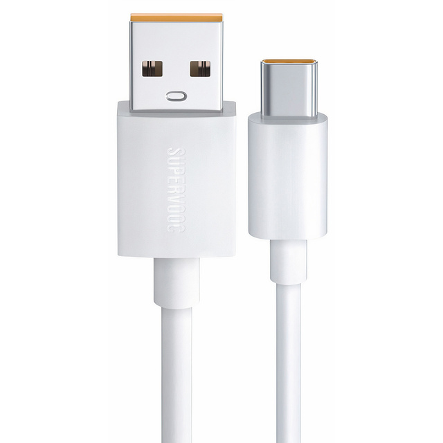 Oppo DL136 Supervooc Superschnelles USB-auf-USB-C-Typ-C-Kabel, 65 W, 1 m, Weiß