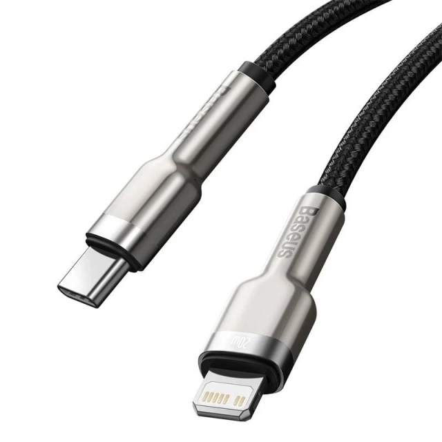 Kábel USB-C do Lightning Baseus Cafule, PD, 20W, 0,25m (černý)