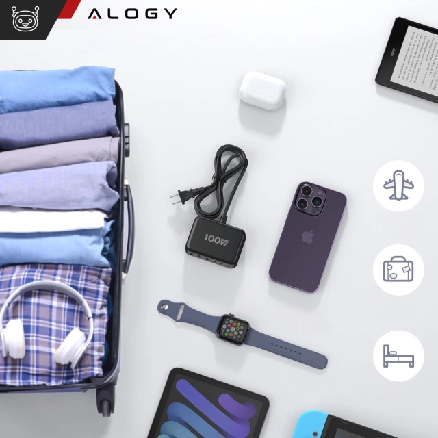 Розгалужувач HUB Alogy Adapter для ноутбука з USB-C на 3x USB-A 2.0 1x USB-A 3.0 сірий