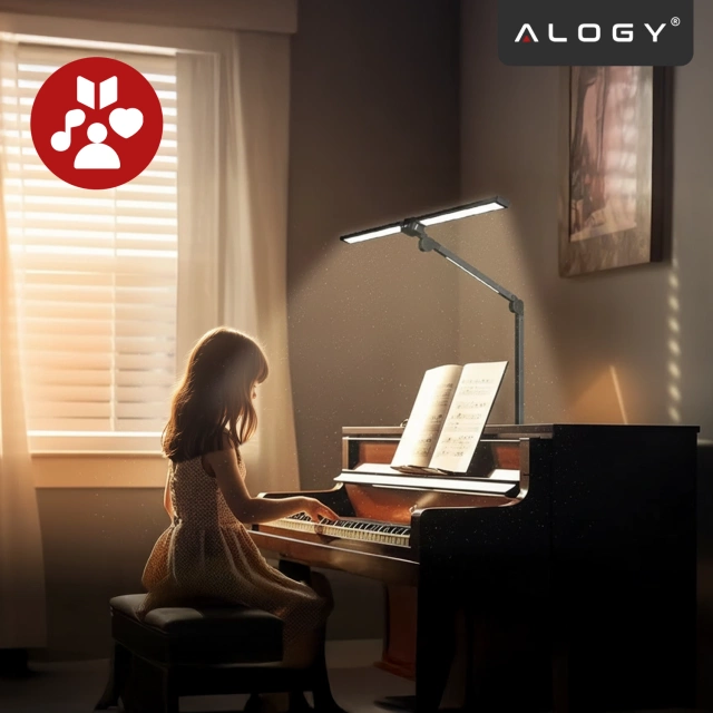 Skládací LED stolní lampa Alogy SmartDesk™ s trojitým osvětlením, nastavitelným jasem, upevněním na stůl, ochranou očí – černá