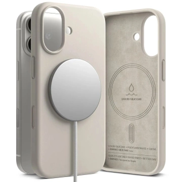 Etui do iPhone 17 Ringke Silicone Magnetic MagSafe Beżowe