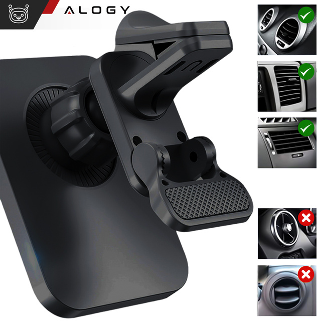 Car holder with Qi charger for MagSafe Alogy for grille 15W Black