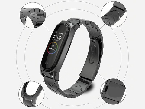Náramok V-Style GT band Mijobs pre Xiaomi Mi Band 3/4 čierny