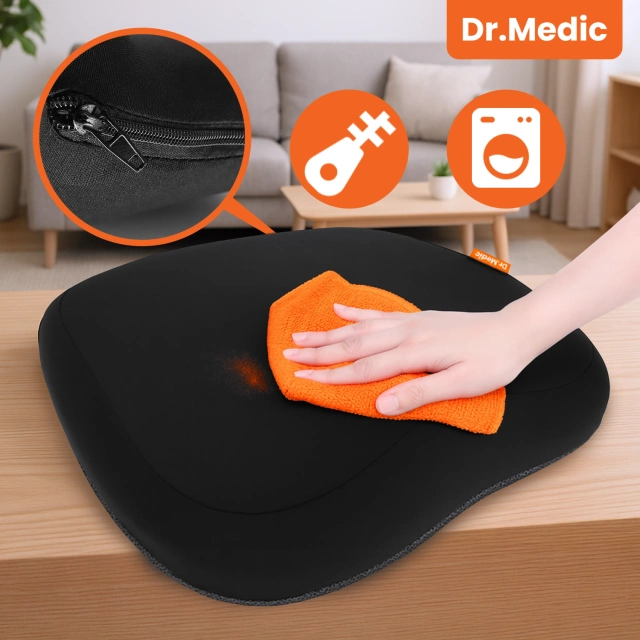 Ergonomický kancelářský sedák DR.MEDIC ComfySeat™ s oporou kostrče pro kancelářskou židli v autě, černý