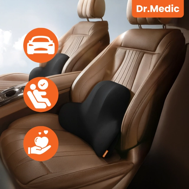 DR.MEDIC ErgoDrive™ Ergonomic Lumbar Support Cushion for Cars, Drivers, Passengers, Office Chairs, Gaming Chairs, and Seats