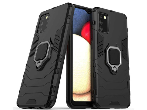 Pouzdro Alogy Stand Ring Armor pro Samsung Galaxy A02s/ A03s 164mm černé sklo