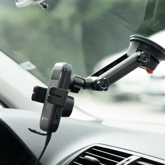 Autohalterung Ladegerät FORCELL F-GRIP HS4 Induktion 15W schwarz