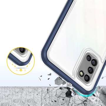 Прозорий чохол 3в1 для Samsung Galaxy A03s (166) рамка gel cover blue