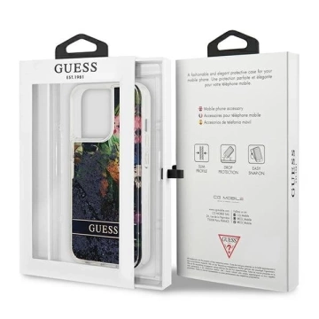 Guess GUHCP13XLFLSB iPhone 13 Pro Max 6,7" niebieski/синій твердий чохол Flower Liquid Glitter