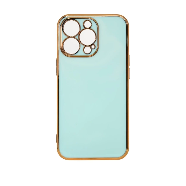 Чохол Lighting Color Case для iPhone 12 Pro, гелевий чохол із золотою рамкою, м'ятний