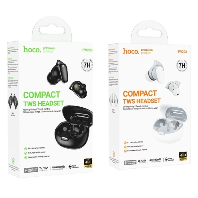 Hoco EW203 TWS In-Ear Wireless Headphones White with Case