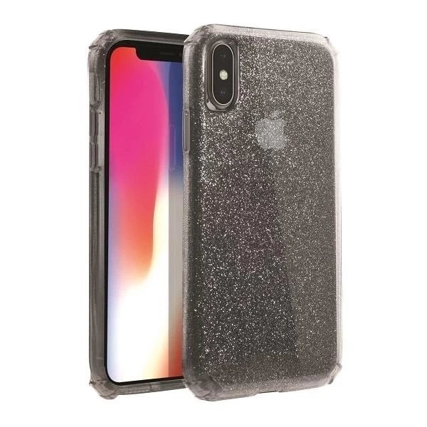 UNIQ puzdro Clarion Tinsel iPhone Xs Max čierne / para dym