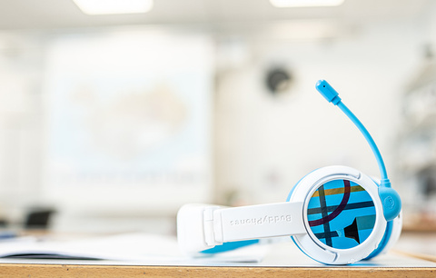 BuddyPhones School bezdrôtové slúchadlá pre deti (modré)