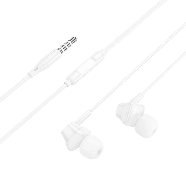 Дротові навушники HOCO Lightning з мікрофоном M113 білого кольору