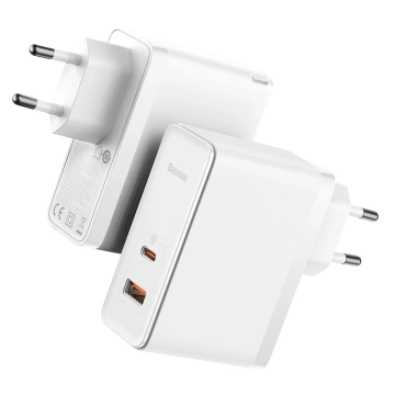 Baseus GaN5 Pro Rýchla univerzálna GaN USB nabíjačka typu C / USB 100W PD3.0, QC4.0, AFC biela (CCGP090202)
